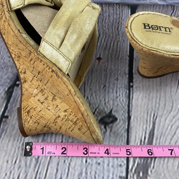 BORN Yellow Shimmer Leather Wedges - Picture 8 of 17